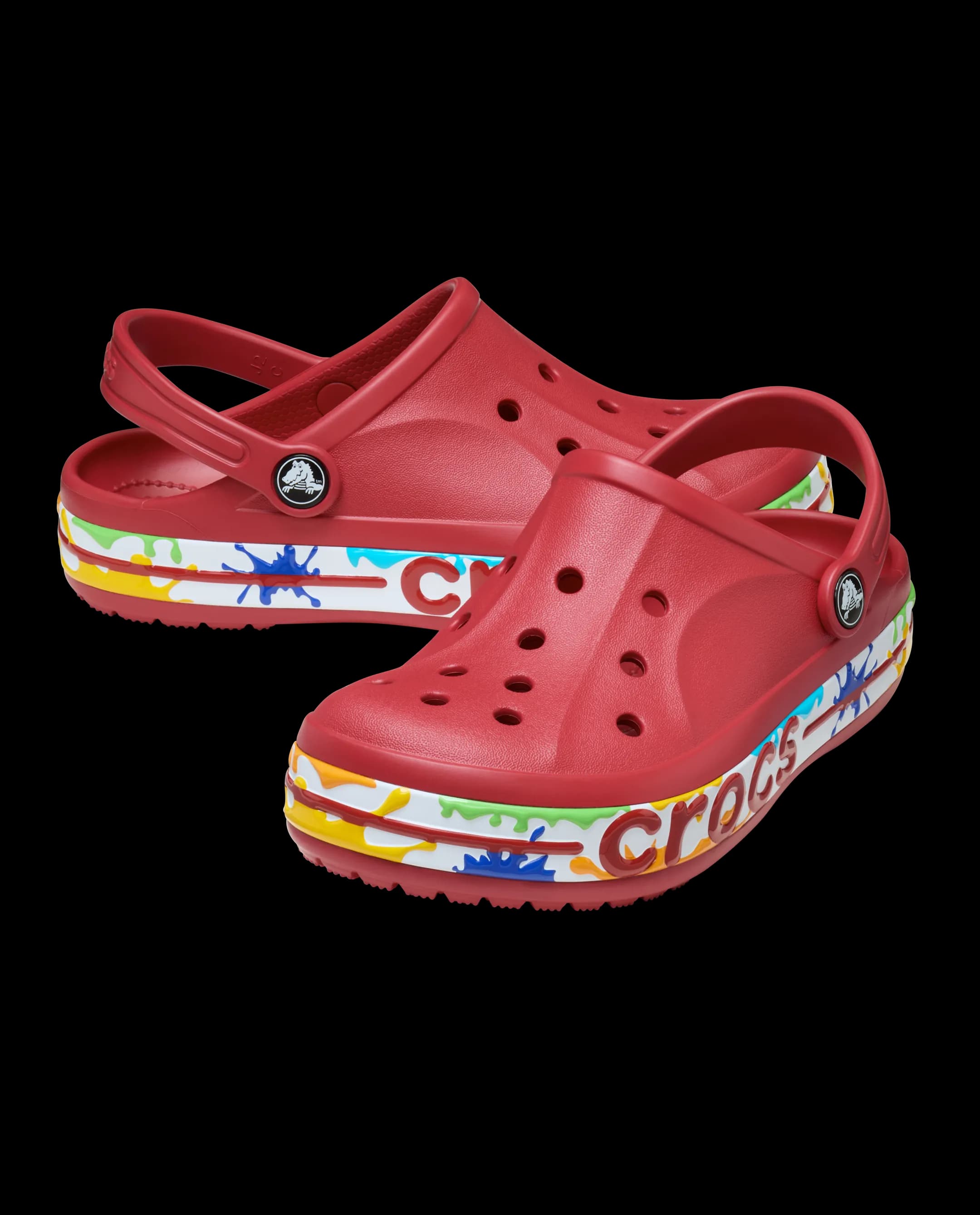 Crocs Kids' Bayaband Paint Splash Clog Red