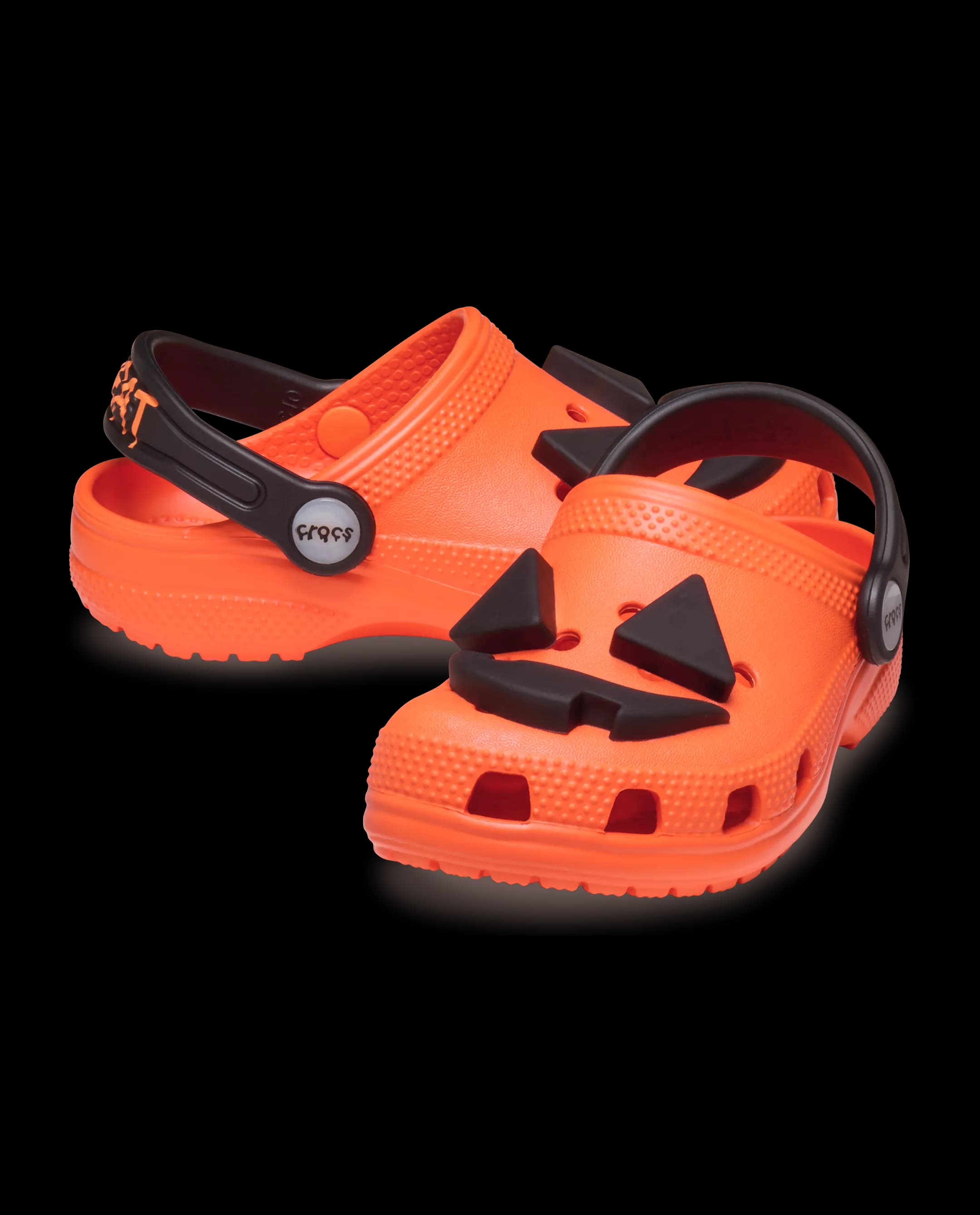 Crocs Toddlers' Classic Jack O Lantern Lights Clog Orange