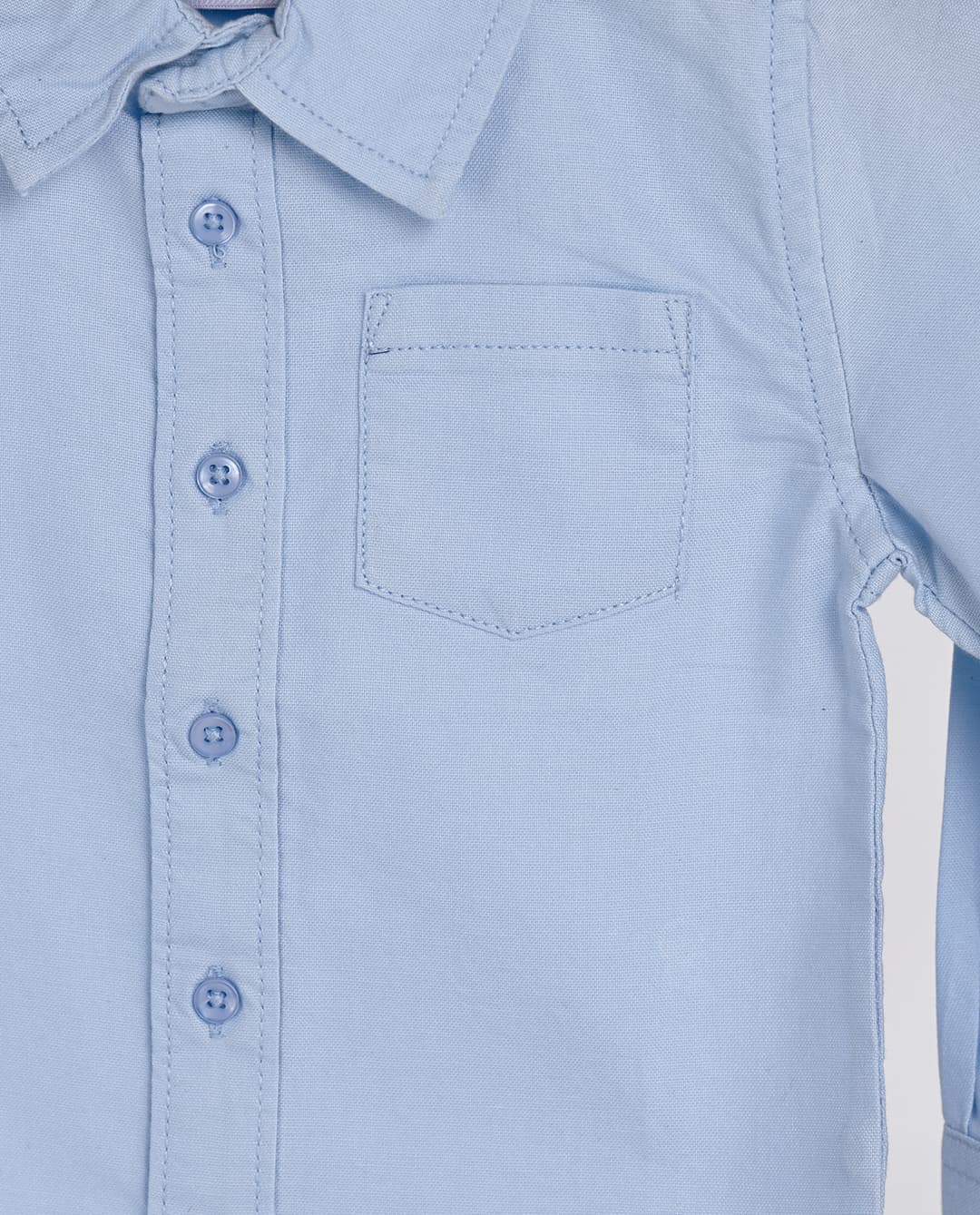 Babies and More Full Sleeve Solid Oxford Shirt Blue