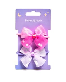 Pearl Bow Hair Elastic Set of 2 - 2