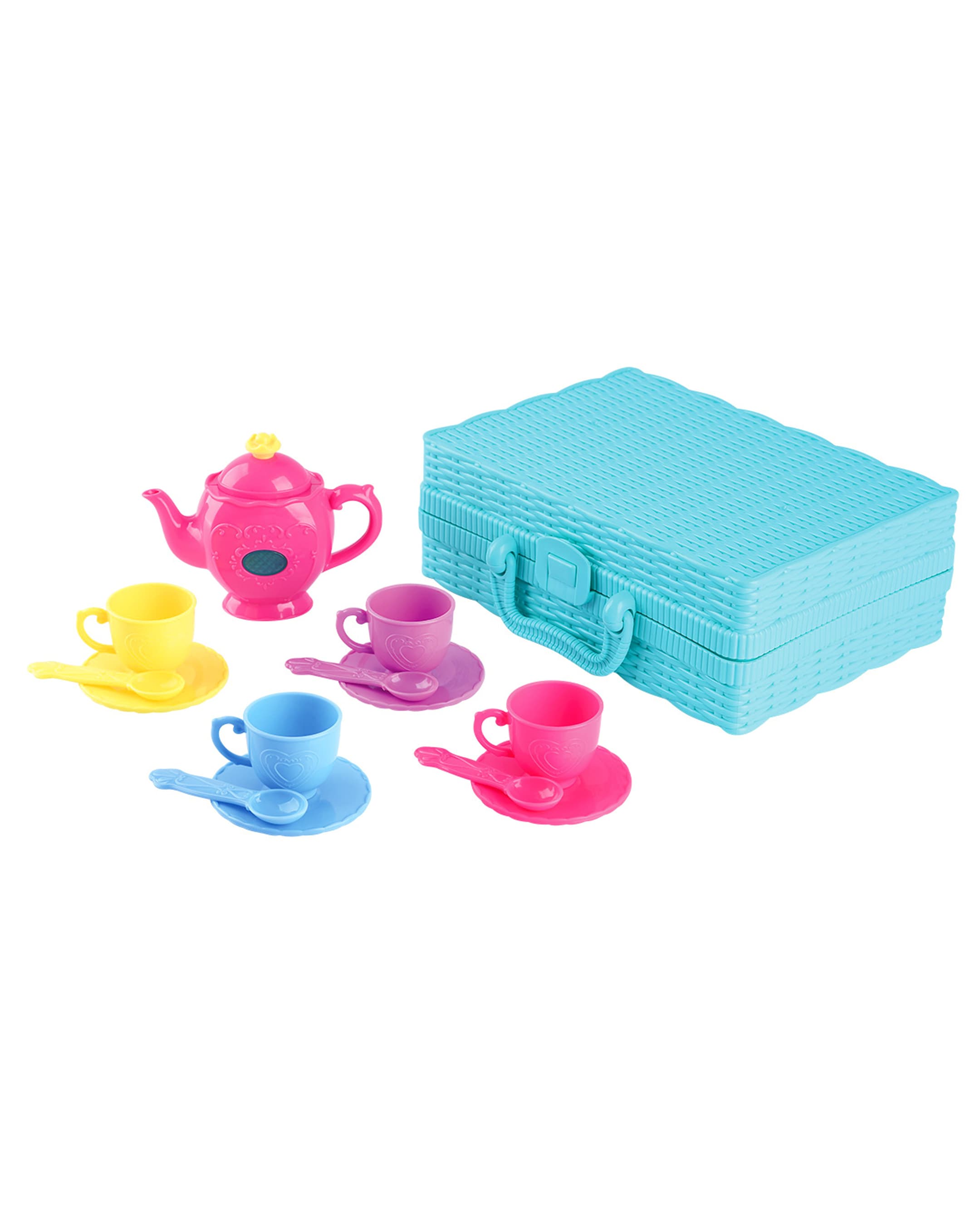Play-Go Musical Tea Set Basket Pretend Play Toy