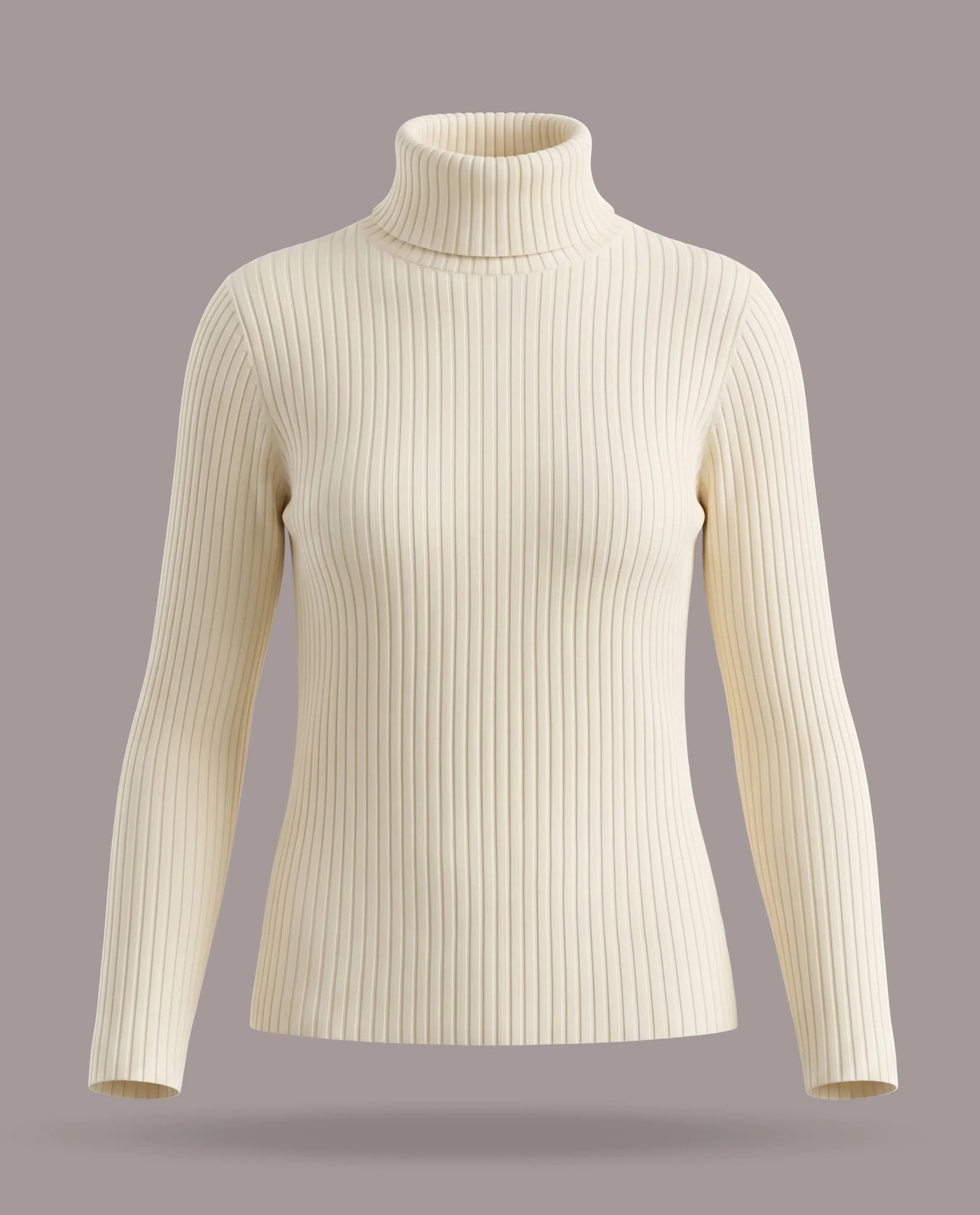 Ribbed High Neck Top