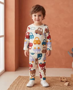 Printed Long Sleeves Pyjama Set