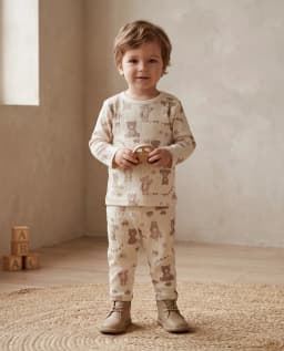 Teddy Printed Long Sleeves Pyjama Set