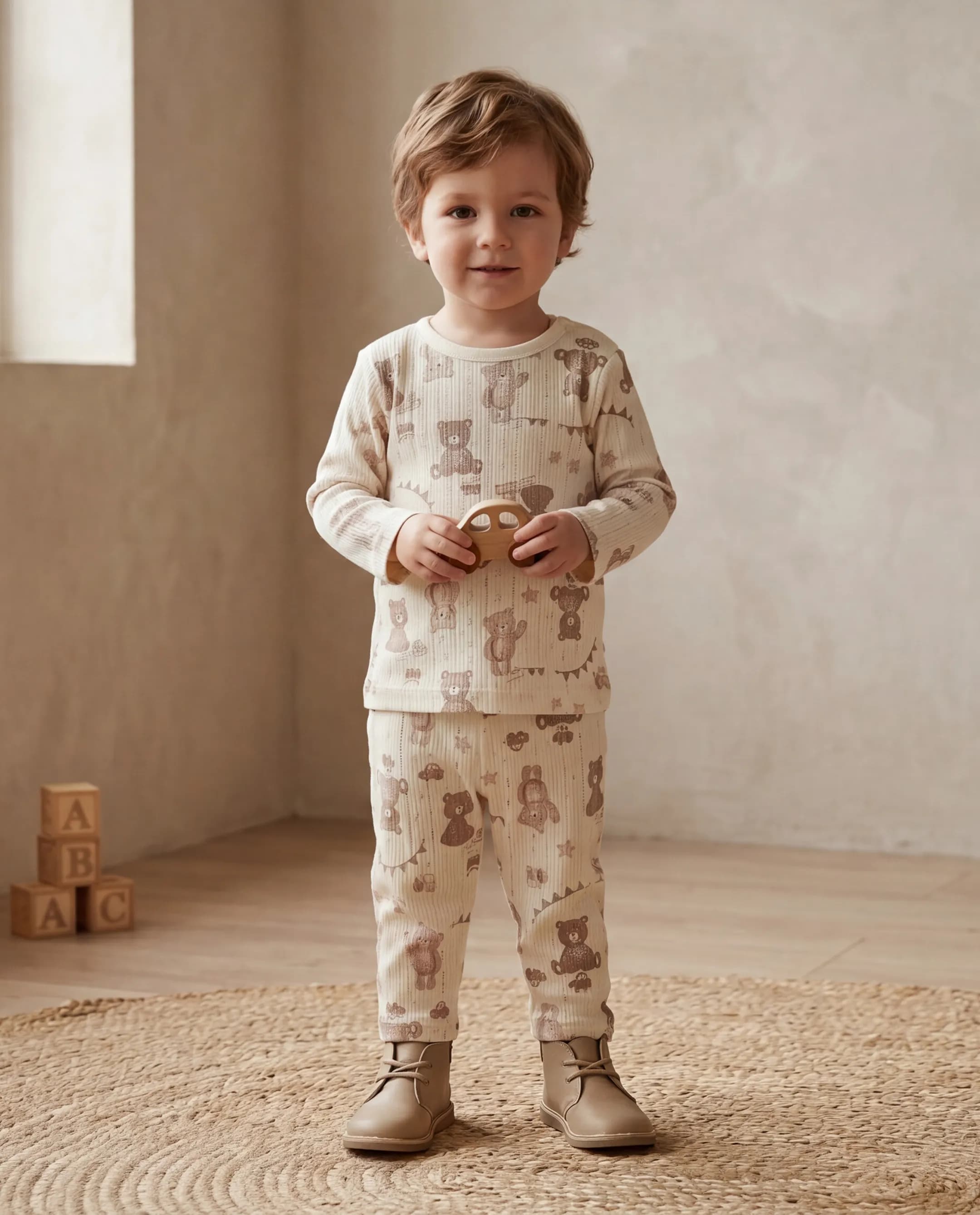 Teddy Printed Long Sleeves Pyjama Set