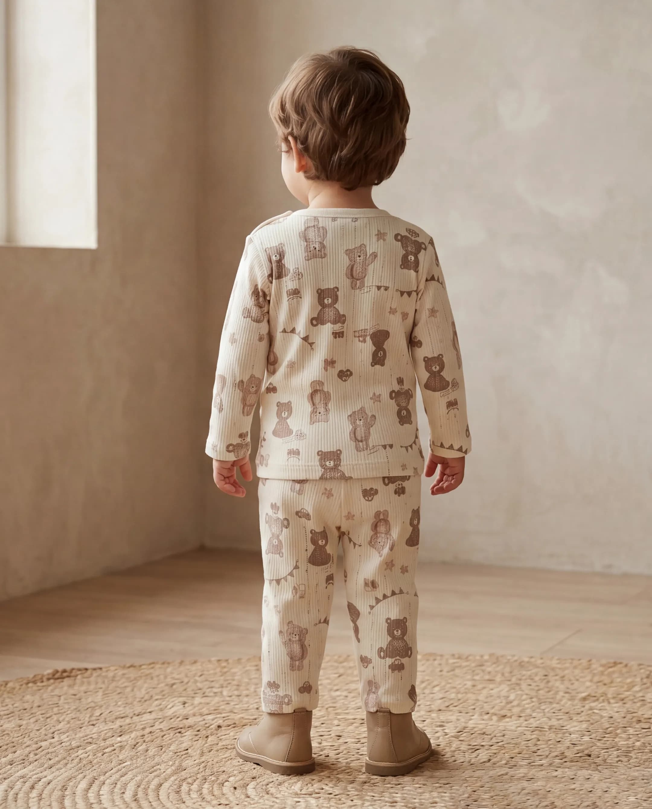 Teddy Printed Long Sleeves Pyjama Set