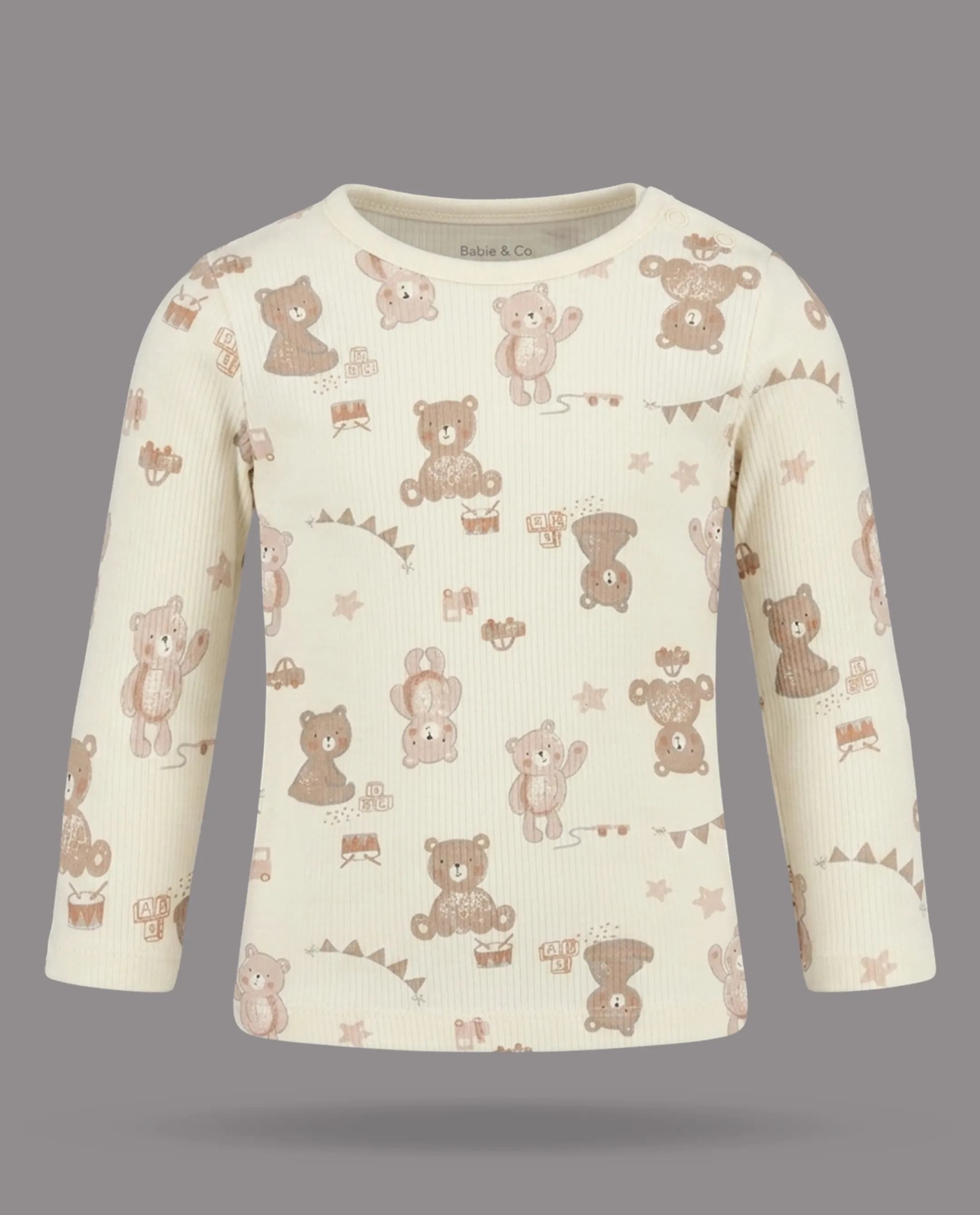 Teddy Printed Long Sleeves Pyjama Set