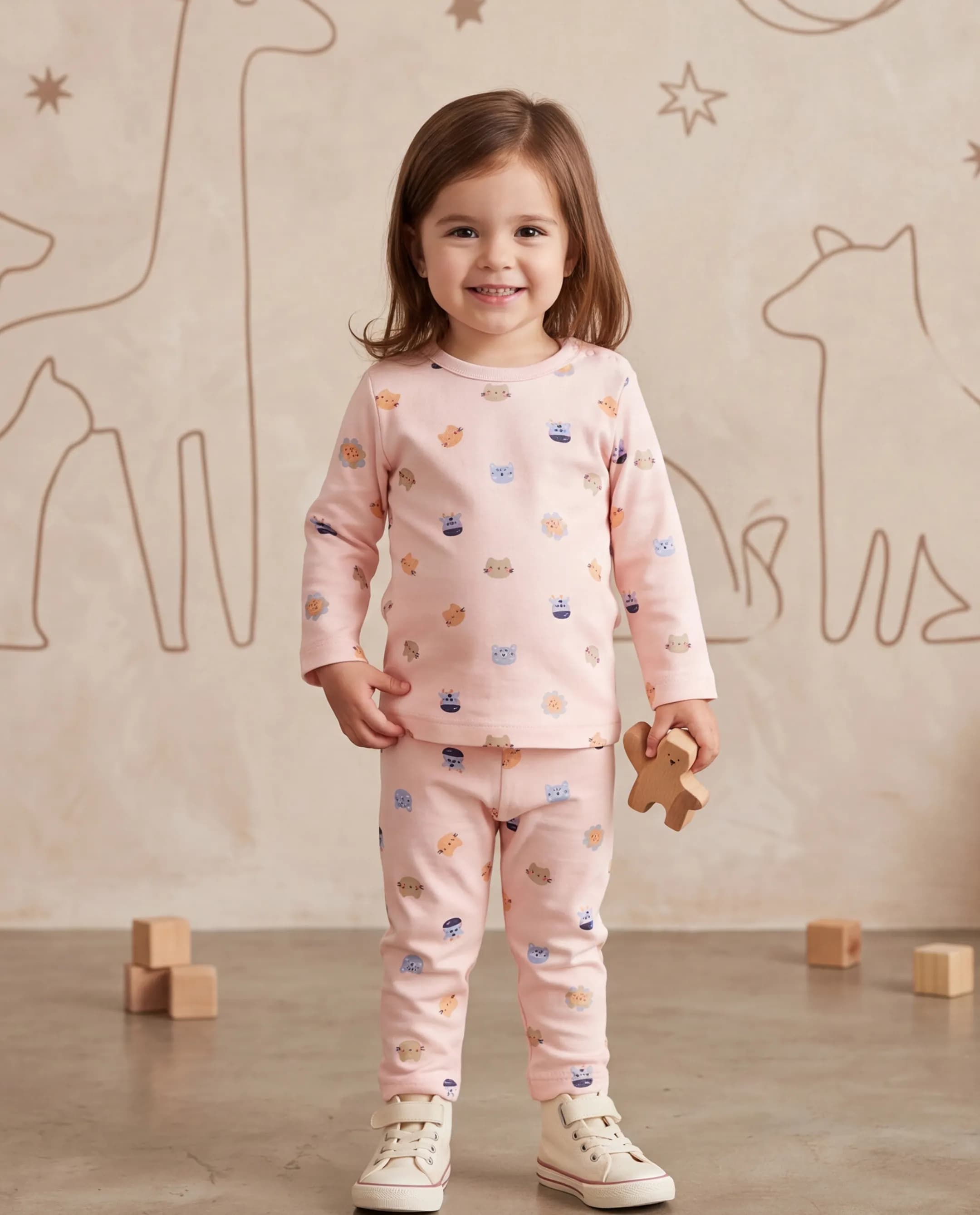 Printed Long Sleeves Pyjama Set