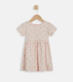 Printed Short Sleeves Flared Dress