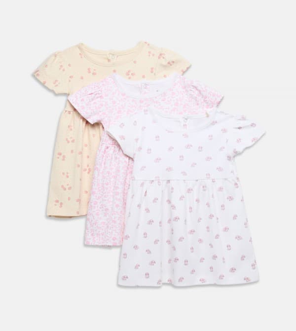 3-Pack Printed Short Sleeves Dresses