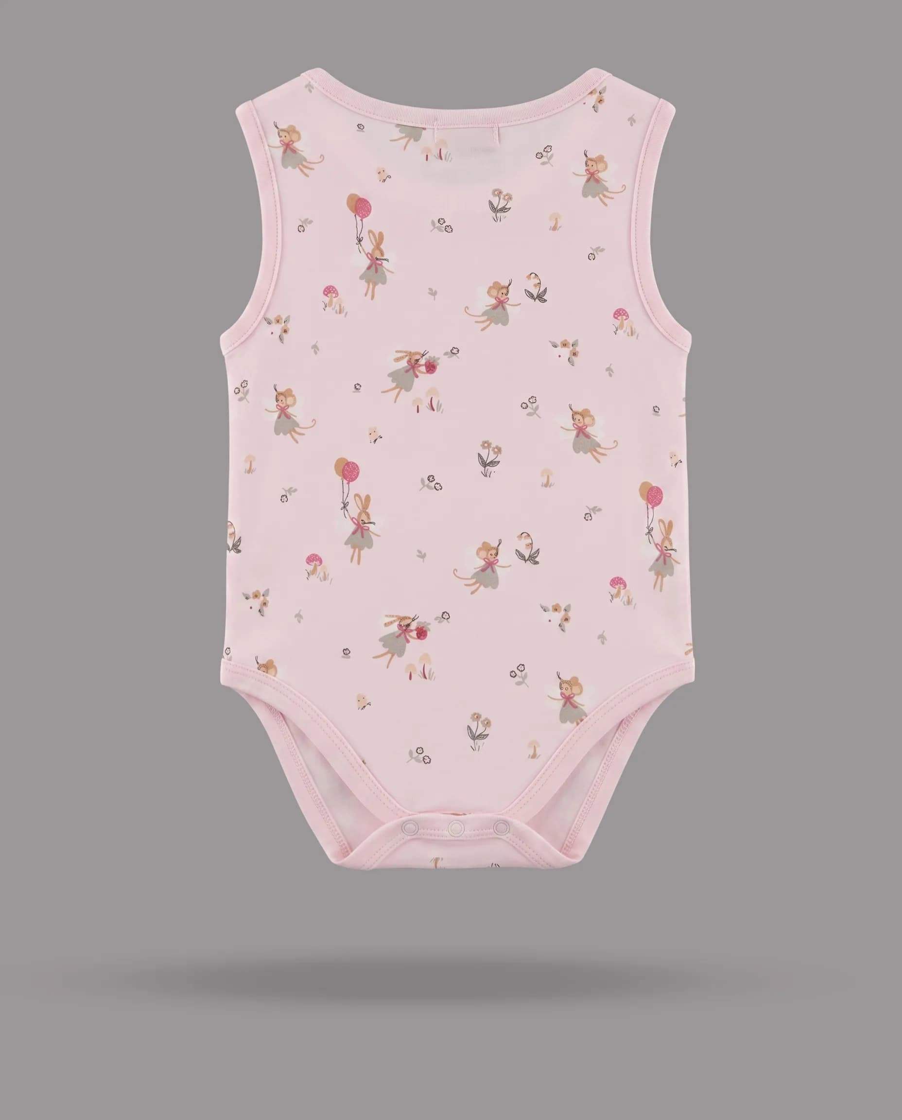 5 Pack Printed Sleeveless Bodysuits