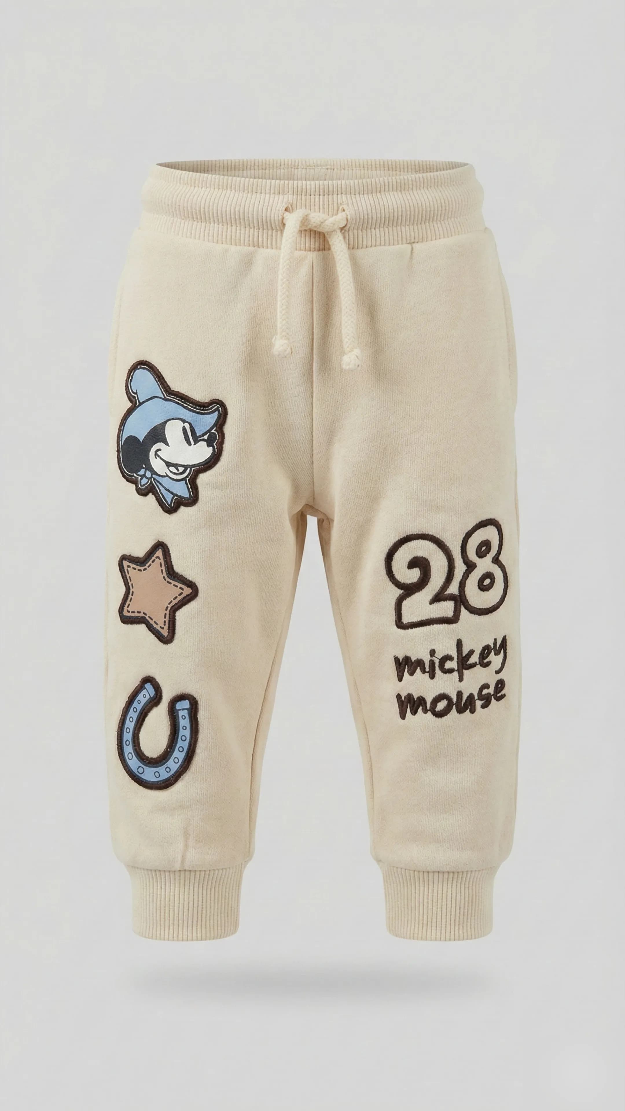 Mickey Mouse Printed Elastic Waist Joggers
