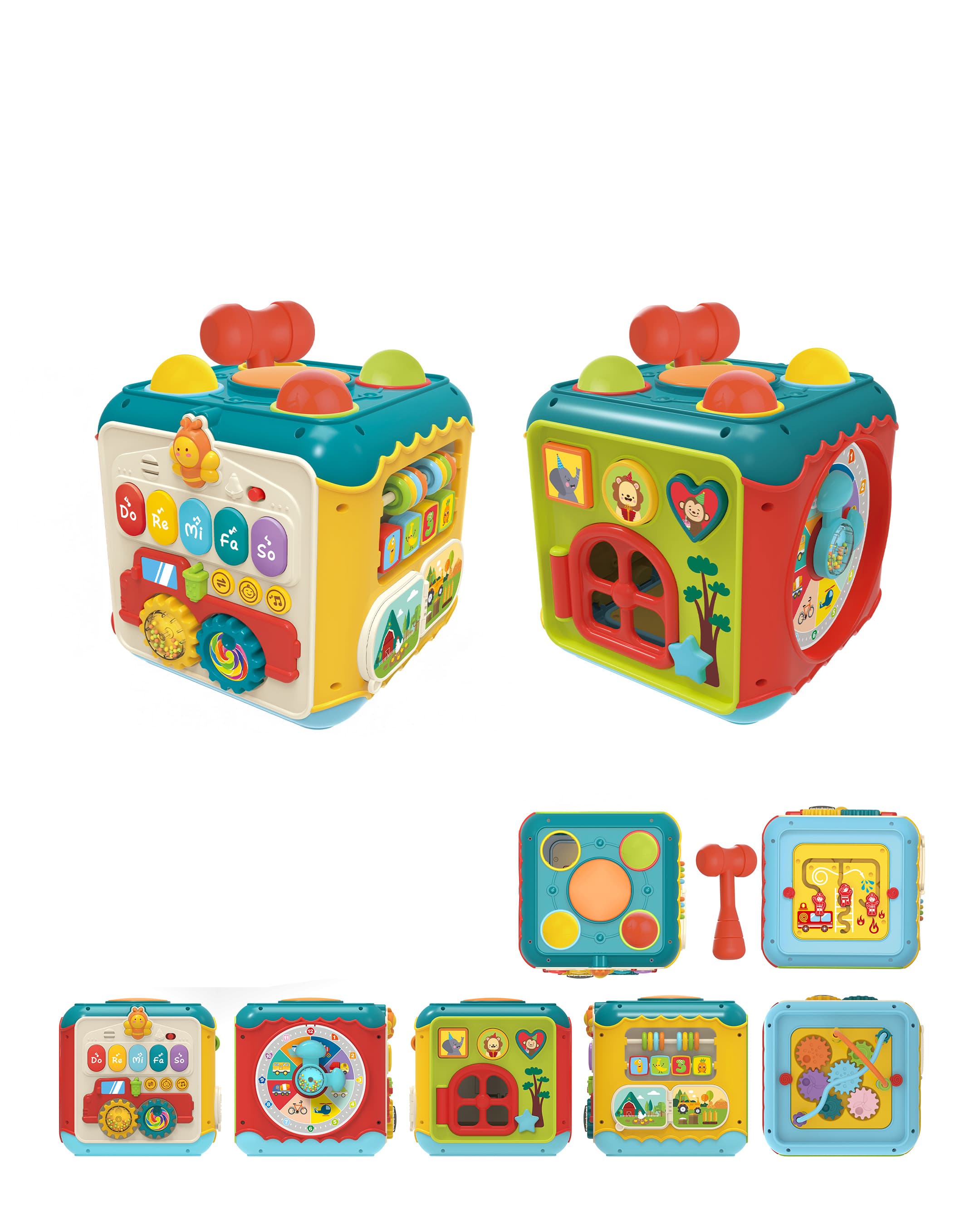 Haunger Baby Activity Cube - 7 Faces - Multicolor
