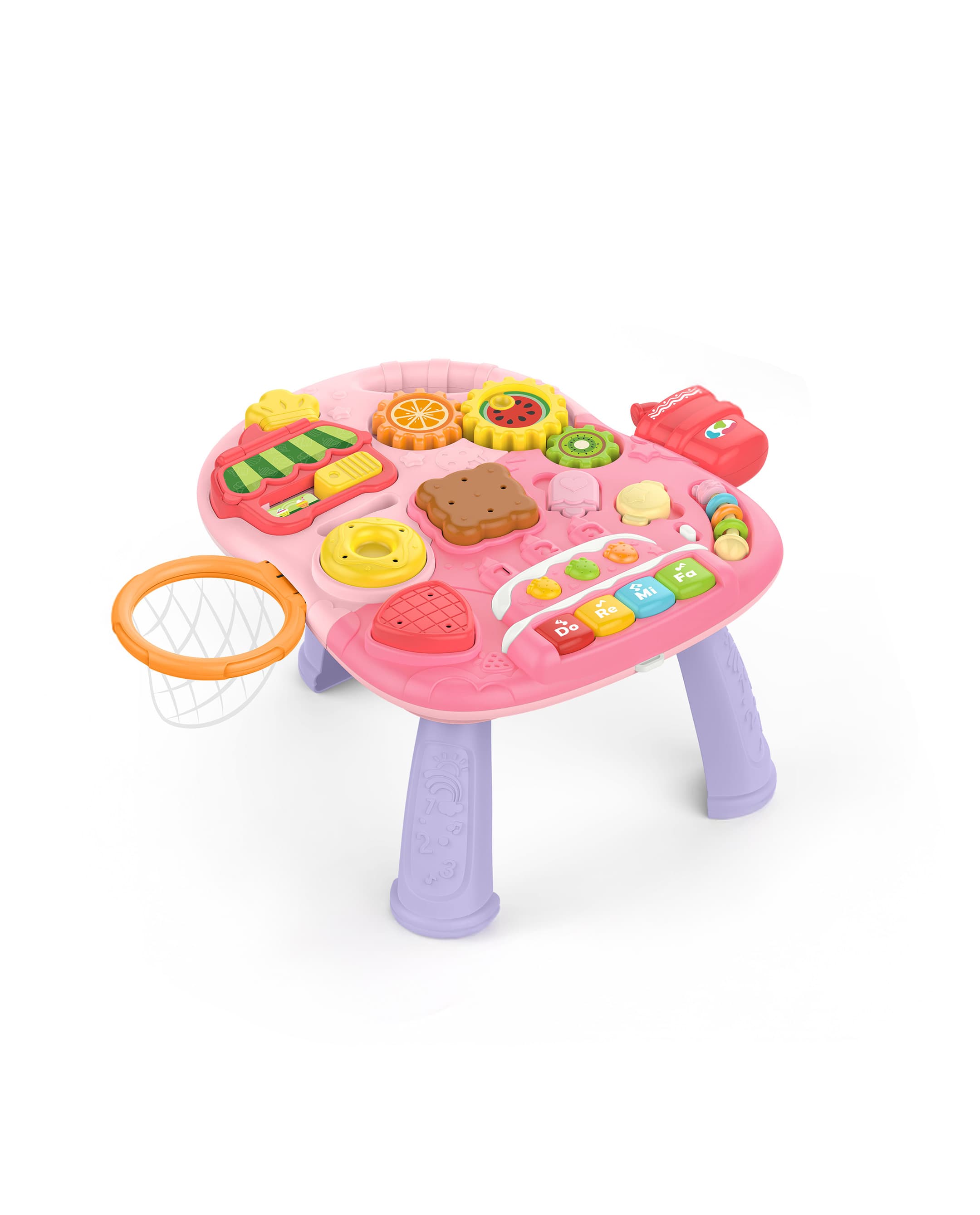 Haunger 2-In-1 Pink Walker & Activity Table - Multicolor
