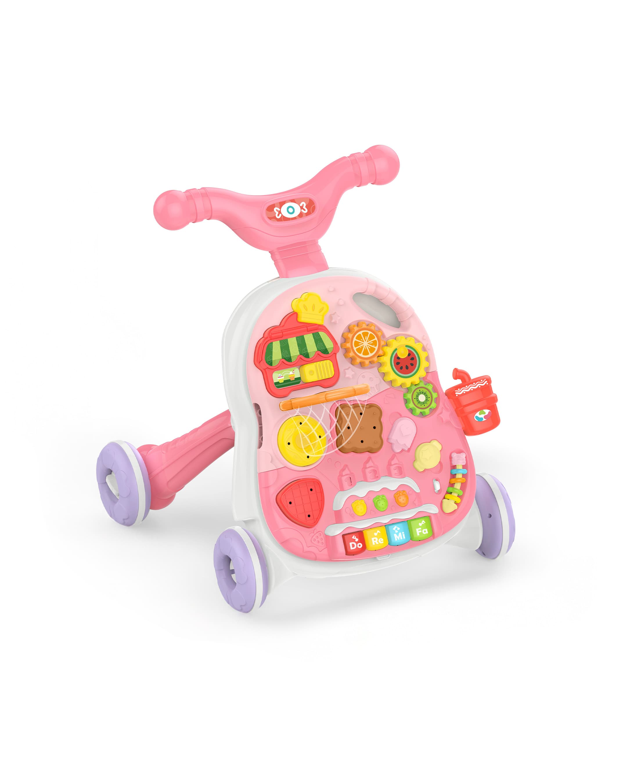 Haunger 2-In-1 Pink Walker & Activity Table - Multicolor