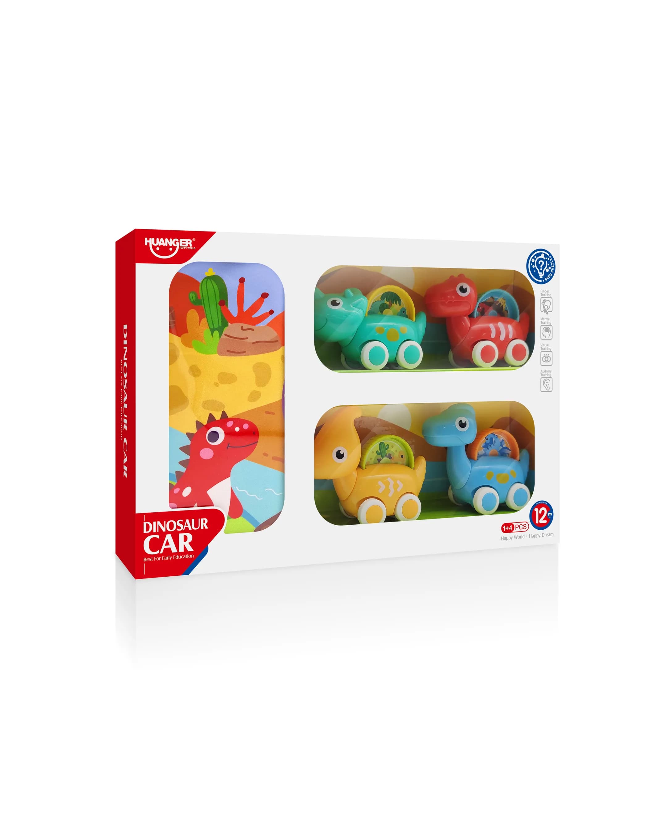 Haunger 4-Piece Cartoon Dinosaur Slide Set With Storage Bag - Multicolor