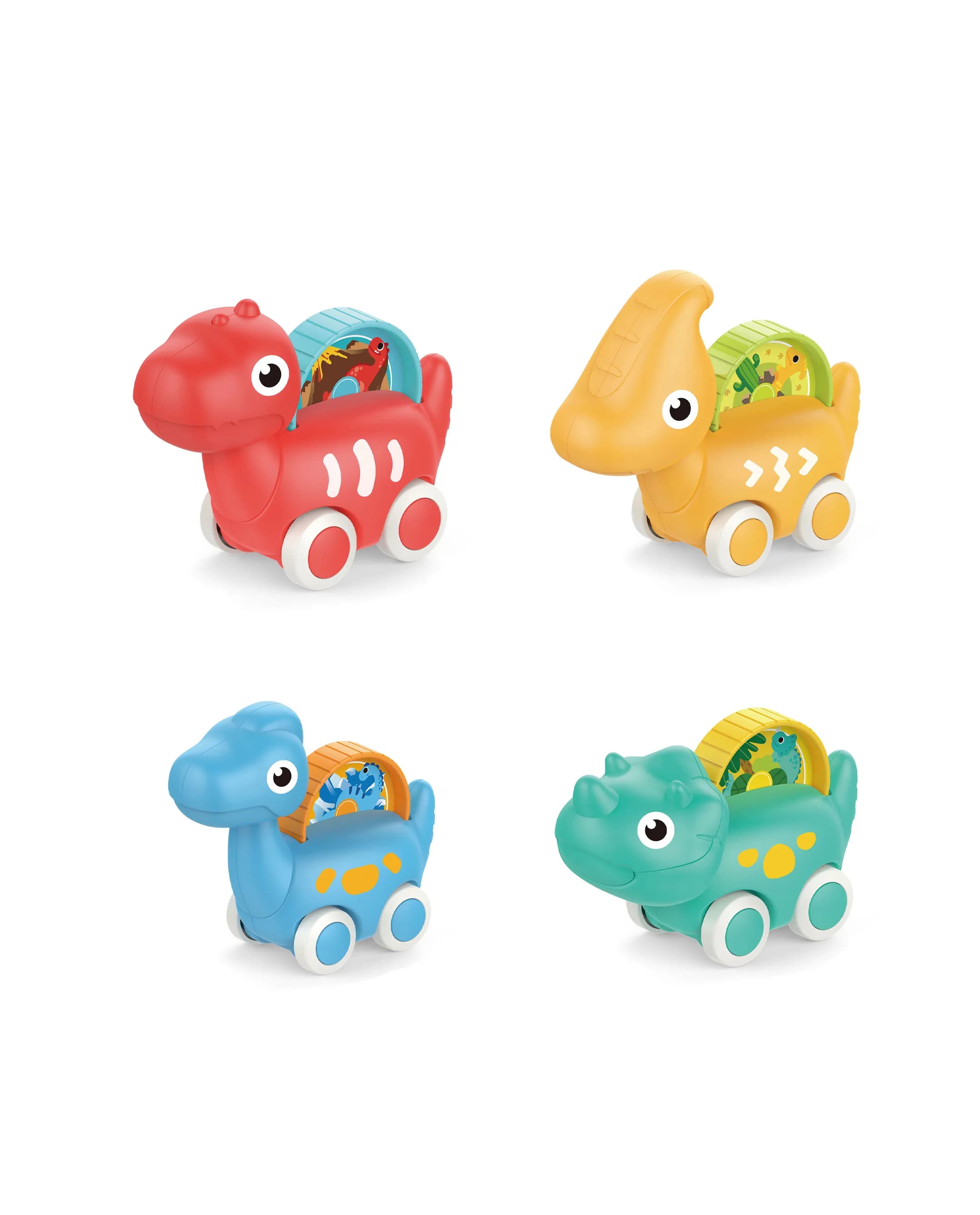 Haunger 4-Piece Cartoon Dinosaur Slide Set With Storage Bag - Multicolor