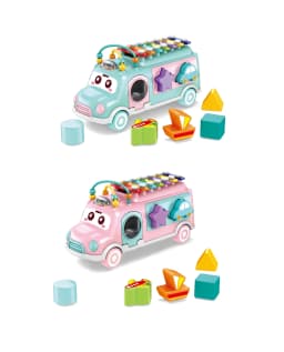 Haunger Baby Piano Bus With Blocks - Multicolor