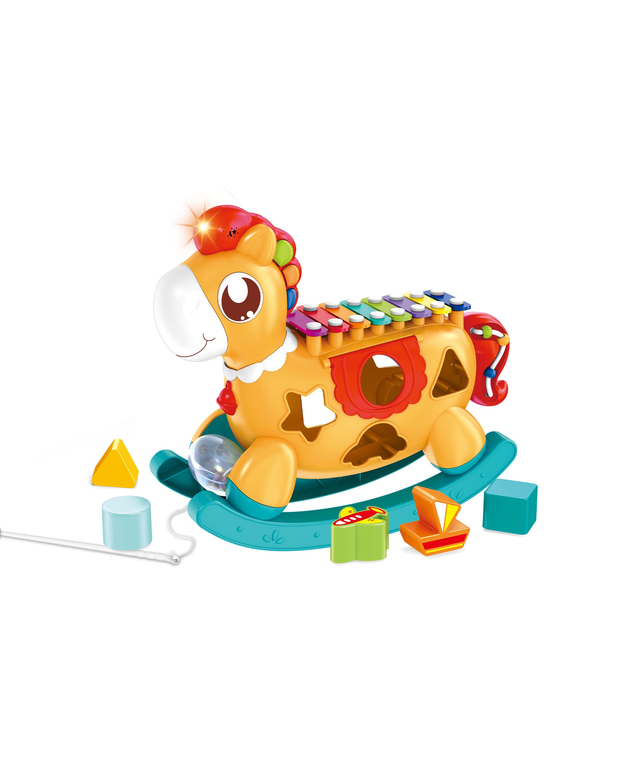 Haunger Baby Musical Pony With Blocks - Multicolor