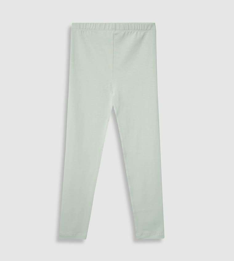 Solid Elastic Waist Leggings