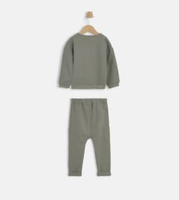 Textured Long Sleeves Clothing Set