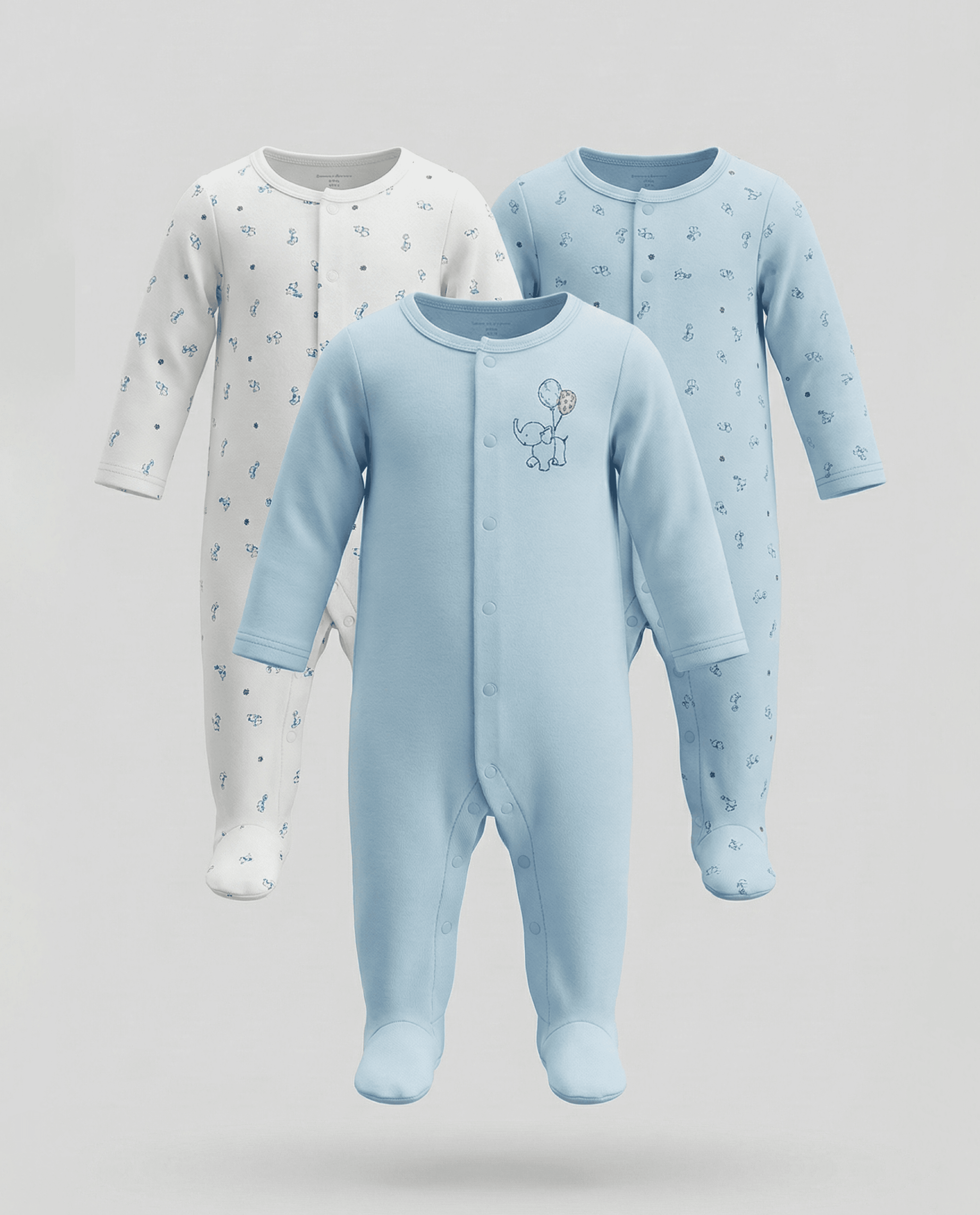 Pack Of 3 Closefeet Sleepsuits