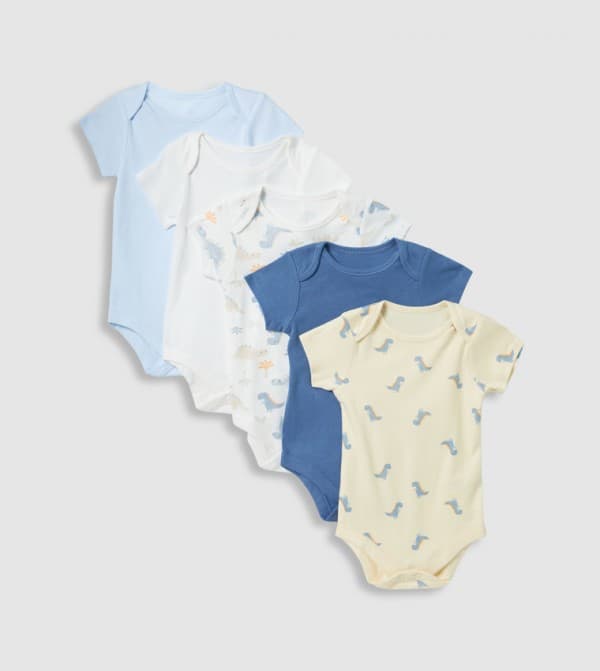 Babies and More Short Sleeves Bodysuit 5Pack - Multi