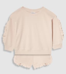 Long Sleeveswaffle Short Set