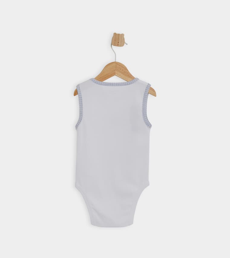 Embroidery Detail Sleeveless Bodysuit