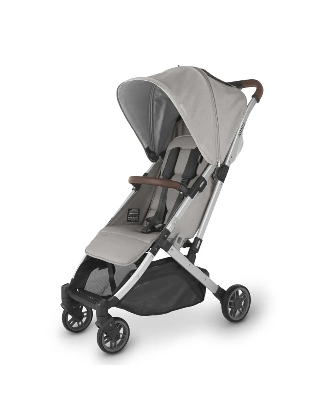 Babies & more UPPAbaby Minu V2 Stroller - Lightweight Compact Stroller for Travel- Grey Melange - Charcoal with Silver Frame and Chestnut Leather - Multicolor