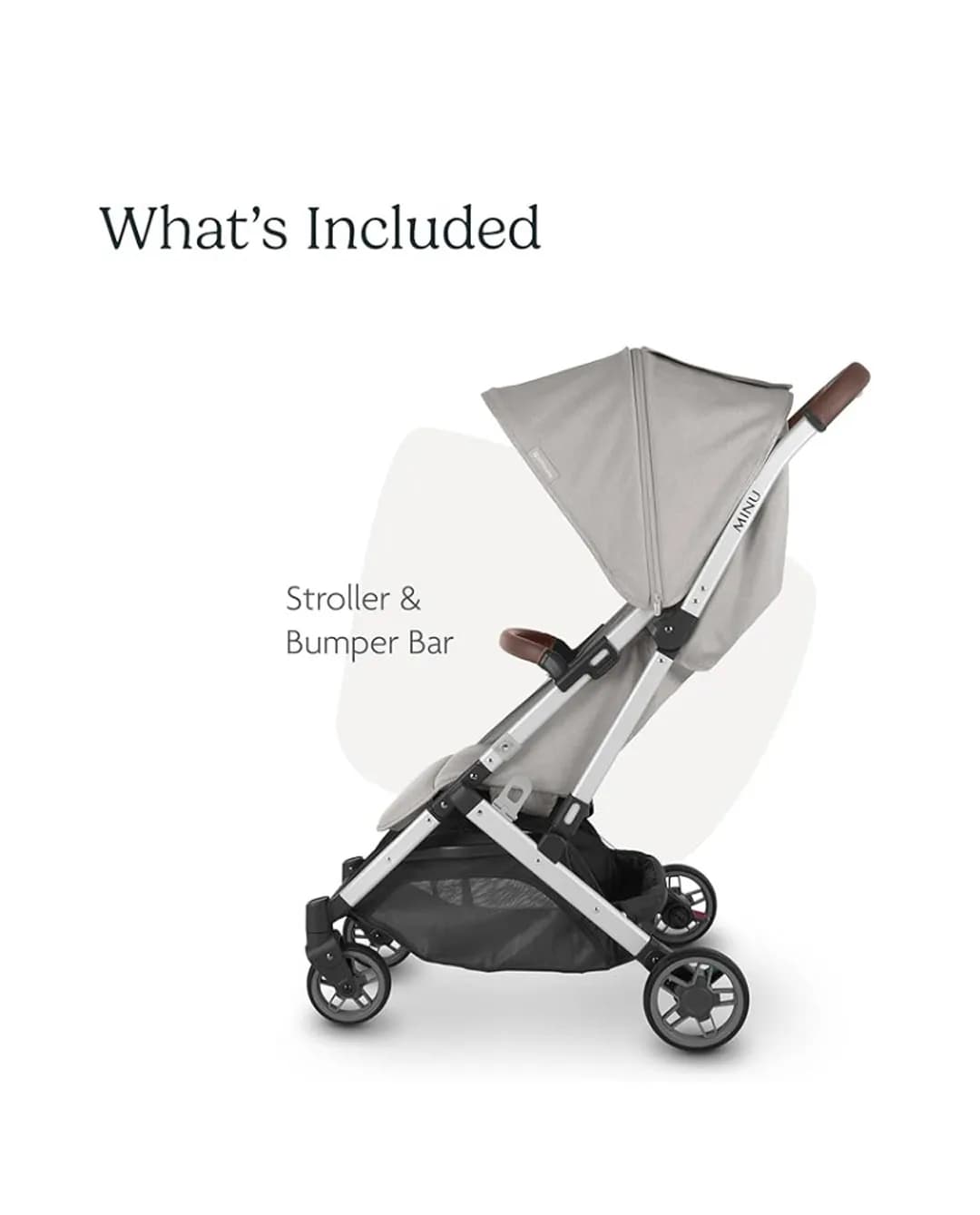 Babies & more UPPAbaby Minu V2 Stroller - Lightweight Compact Stroller for Travel- Grey Melange - Charcoal with Silver Frame and Chestnut Leather - Multicolor