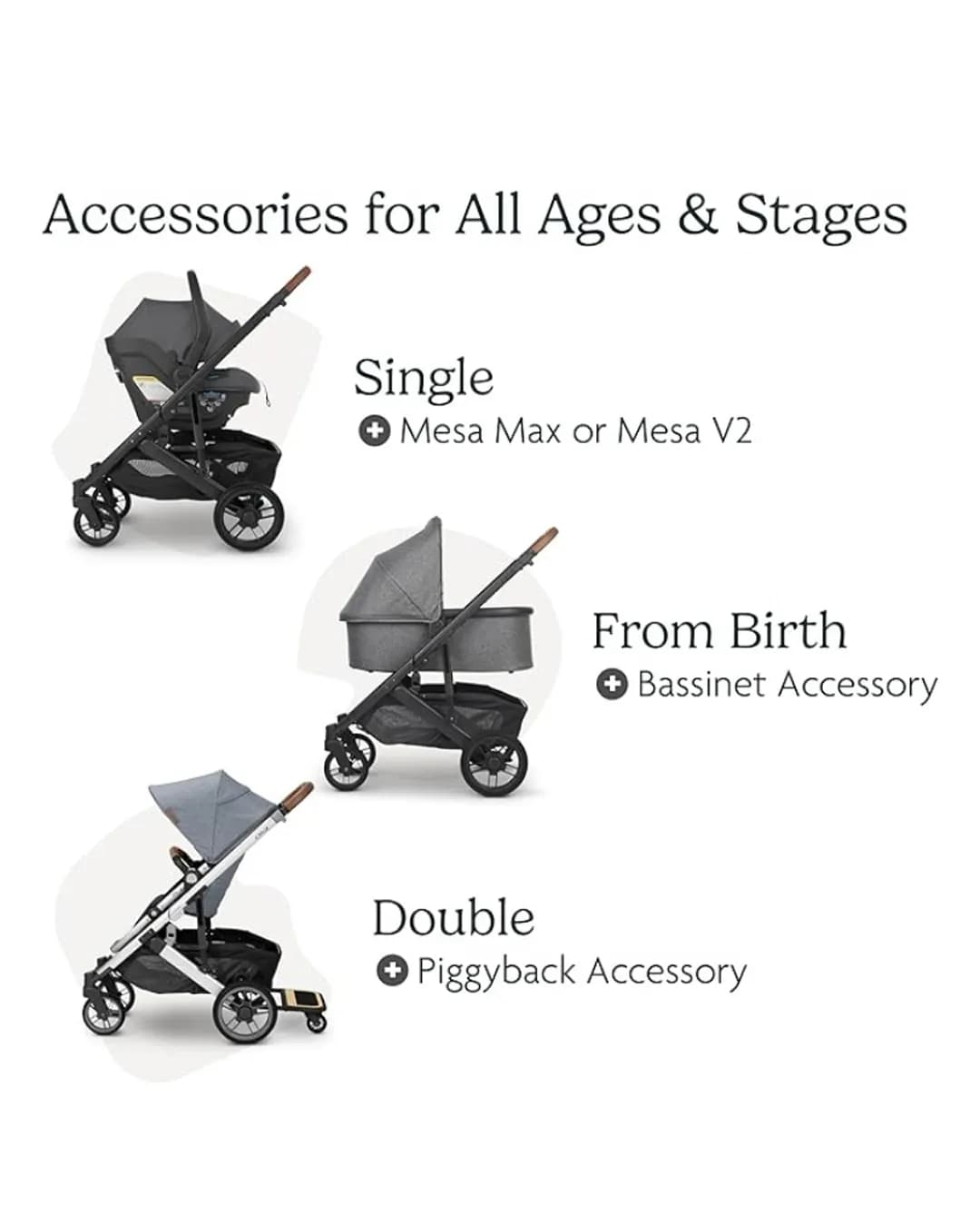 Babies & more UPPAbaby Minu V2 Stroller - Lightweight Compact Stroller for Travel- Grey Melange - Charcoal with Silver Frame and Chestnut Leather - Multicolor