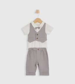 Button Closure Short Sleeves Set